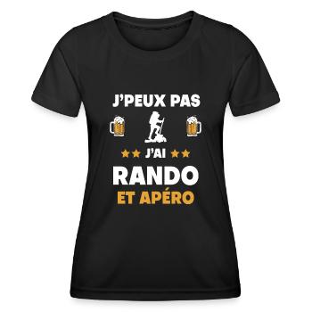 I can't I hiked aperitif gift - Women's Functional T-Shirt - black - Front - AI Model Female 172 light (172cm)