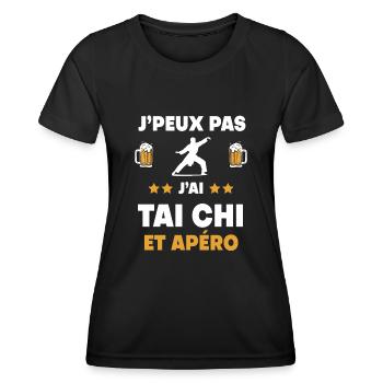 I can't I have tai chi aperitif gift - Women's Functional T-Shirt - black - Front - AI Model Female 172 light (172cm)