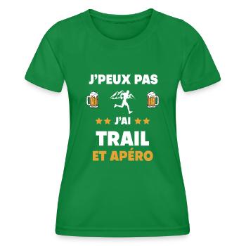 I can't I have trail aperitif gift - Women's Functional T-Shirt - kelly green - Front - AI Model Female 172 dark (172cm)