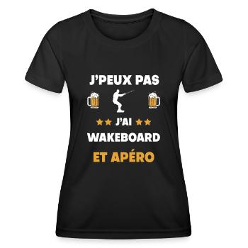 je peux pas j'ai wakeboard apéro cadeau - T-shirt sport Femme - noir - Devant - AI Model Female 172 light (172cm)