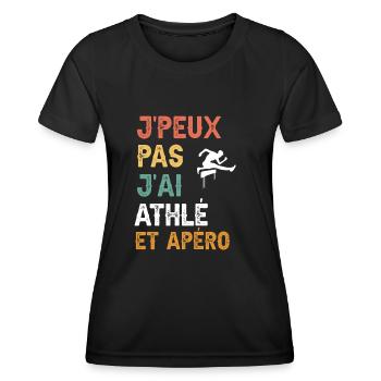 I can't I have hurdle race and vintage aperitif - Women's Functional T-Shirt - black - Front - AI Model Female 172 light (172cm)