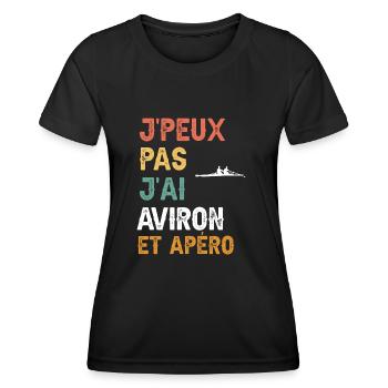 Ich kann nicht ich gerudert und Vintage-Aperitif - Frauen Funktions-T-Shirt - Schwarz - Vorne - AI Model Female 172 light (172cm)