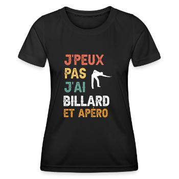I can't I have billiards and vintage aperitif - Women's Functional T-Shirt - black - Front - AI Model Female 172 light (172cm)