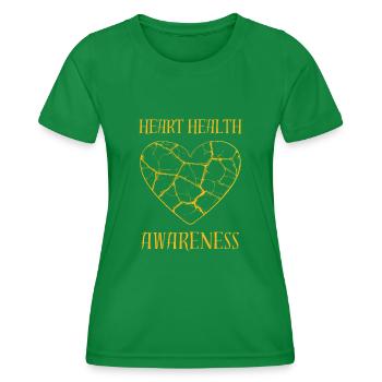 Sensibilisation à la santé cardiaque Cœur d’or brisé - T-shirt sport Femme - vert - Devant - AI Model Female 172 dark (172cm)