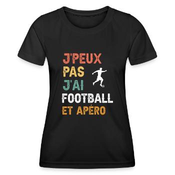 I can't I have football and vintage aperitif - Women's Functional T-Shirt - black - Front - AI Model Female 172 light (172cm)