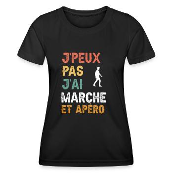 I can't I walked and vintage aperitif - Women's Functional T-Shirt - black - Front - AI Model Female 172 light (172cm)