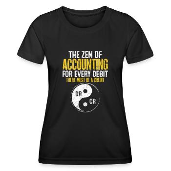 Das Zen der Buchhaltung Lustig CPA Finanzen - Frauen Funktions-T-Shirt - Schwarz - Vorne - AI Model Female 172 light (172cm)
