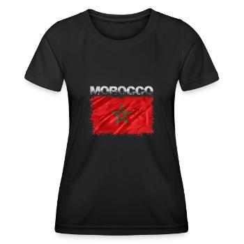 Maroc - T-shirt sport Femme - noir - Devant - AI Model Female 172 light (172cm)