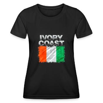 Côte d’Ivoire - T-shirt sport Femme - noir - Devant - AI Model Female 172 light (172cm)