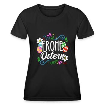 Joyeuses Pâques - T-shirt sport Femme - noir - Devant - AI Model Female 172 light (172cm)