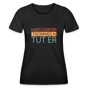 Schlagzeug Drummer Schlagzeuger - Frauen Funktions-T-Shirt - Schwarz - Vorne - AI Model Female 172 light (172cm)