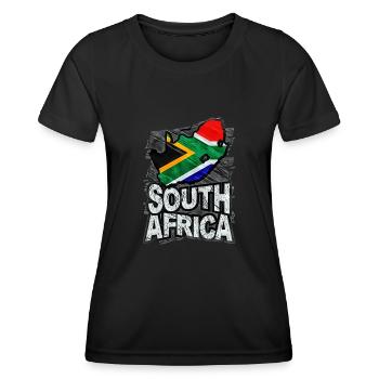 Afrique du Sud - T-shirt sport Femme - noir - Devant - AI Model Female 172 light (172cm)
