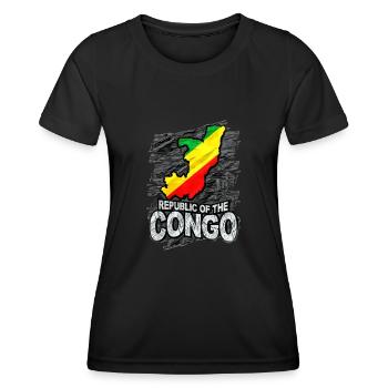 Kongo - Frauen Funktions-T-Shirt - Schwarz - Vorne - AI Model Female 172 light (172cm)