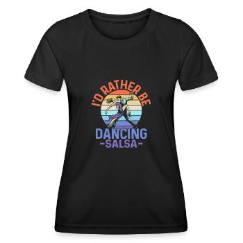 Je préfère danser la salsa salsa danse latin musi - T-shirt sport Femme - noir - Devant - AI Model Female 172 light (172cm)
