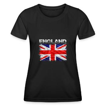 Großbritannien - Frauen Funktions-T-Shirt - Schwarz - Vorne - AI Model Female 172 light (172cm)