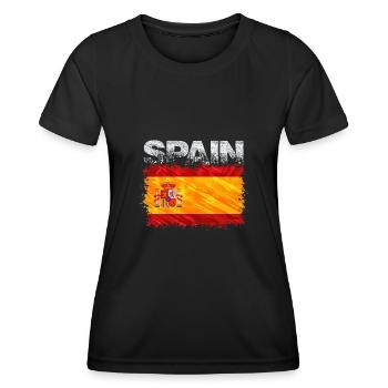 Spanien - Frauen Funktions-T-Shirt - Schwarz - Vorne - AI Model Female 172 light (172cm)