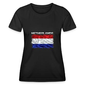 Niederlande - Frauen Funktions-T-Shirt - Schwarz - Vorne - AI Model Female 172 light (172cm)