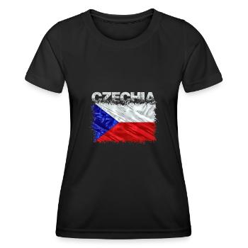 Tchéquie - T-shirt sport Femme - noir - Devant - AI Model Female 172 light (172cm)