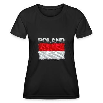 Polen - Frauen Funktions-T-Shirt - Schwarz - Vorne - AI Model Female 172 light (172cm)