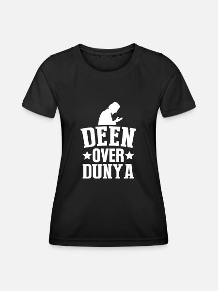 Deen Over Dunya Muslim Appreciation Sunni Islam - Women's Functional T-Shirt - black