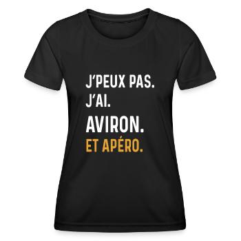 Ich kann nicht gerudert Aperitif Humor - Frauen Funktions-T-Shirt - Schwarz - Vorne - AI Model Female 172 light (172cm)