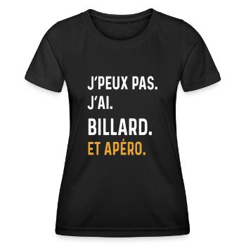 j'peux pas j'ai billard apéro humour - T-shirt sport Femme - noir - Devant - AI Model Female 172 light (172cm)