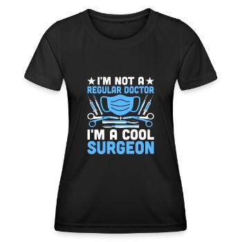 Ich bin kein normaler Arzt, ich bin ein cooler Chirurg, Chirurg - Frauen Funktions-T-Shirt - Schwarz - Vorne - AI Model Female 172 light (172cm)