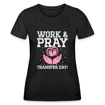 Wake Pray Transfer Day Fécondation in vitro - T-shirt sport Femme - noir - Devant - AI Model Female 172 light (172cm)