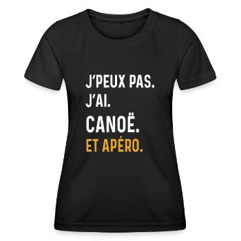 I can't I have canoe aperitif humor - Women's Functional T-Shirt - black - Front - AI Model Female 172 light (172cm)