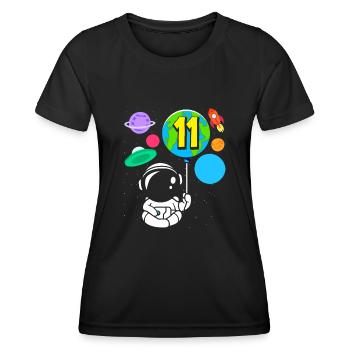 11th Birthday Boys Astronaut Birthday - Women's Functional T-Shirt - black - Front - AI Model Female 172 light (172cm)