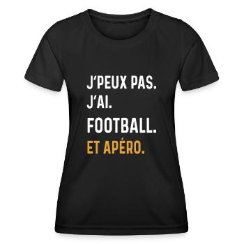 I can't I have football aperitif humor - Women's Functional T-Shirt - black - Front - AI Model Female 172 light (172cm)