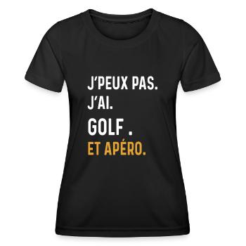 I can't I have Golf Aperitif Humor - Frauen Funktions-T-Shirt - Schwarz - Vorne - AI Model Female 172 light (172cm)