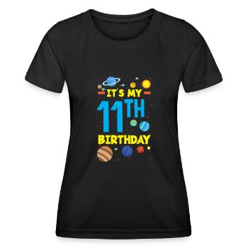 11th Birthday Boys Astronaut Birthday - Women's Functional T-Shirt - black - Front - AI Model Female 172 light (172cm)