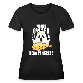Proud Owner of a Dead and Useless Pancreas - Women's Functional T-Shirt - black - Front - AI Model Female 172 light (172cm)