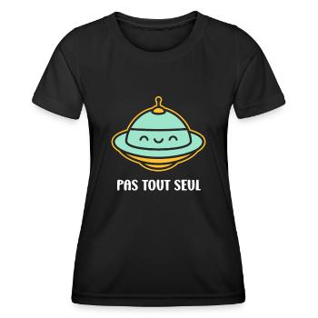 fliegende Untertasse - Frauen Funktions-T-Shirt - Schwarz - Vorne - AI Model Female 172 light (172cm)