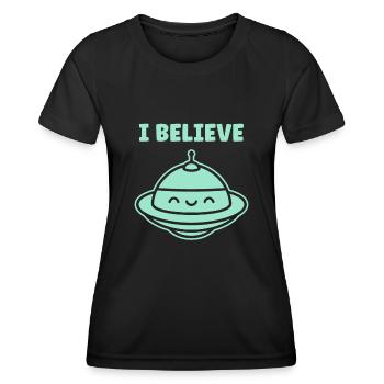 soucoupe volante - T-shirt sport Femme - noir - Devant - AI Model Female 172 light (172cm)
