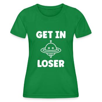 flying saucer - Women's Functional T-Shirt - kelly green - Front - AI Model Female 172 dark (172cm)