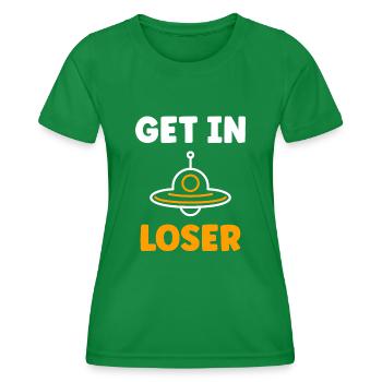 flying saucer - Women's Functional T-Shirt - kelly green - Front - AI Model Female 172 dark (172cm)
