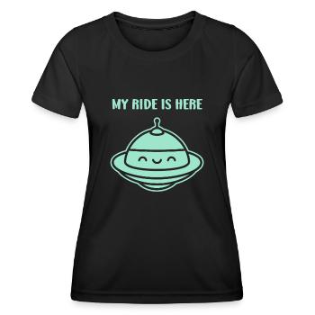 soucoupe volante - T-shirt sport Femme - noir - Devant - AI Model Female 172 light (172cm)