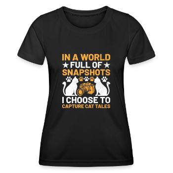 Chat Photographes Chat Amoureux Des Chats Photo - T-shirt sport Femme - noir - Devant - AI Model Female 172 light (172cm)