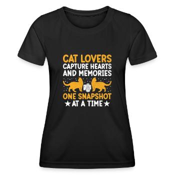 Cat Photographers Cat Lovers Photograpy Cats Photo - Women's Functional T-Shirt - black - Front - AI Model Female 172 light (172cm)