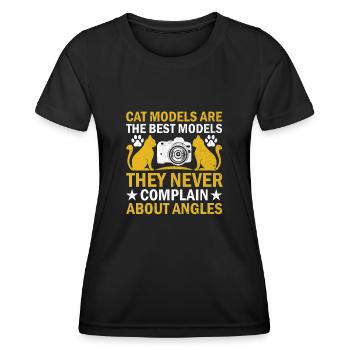 Chat Photographes Chat Amoureux Des Chats Photo - T-shirt sport Femme - noir - Devant - AI Model Female 172 light (172cm)