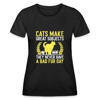 Chat Photographes Chat Amoureux Des Chats Photo - T-shirt sport Femme - noir - Devant - AI Model Female 172 light (172cm)