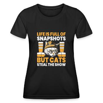Chat Photographes Chat Amoureux Des Chats Photo - T-shirt sport Femme - noir - Devant - AI Model Female 172 light (172cm)