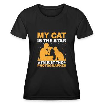 Chat Photographes Chat Amoureux Des Chats Photo - T-shirt sport Femme - noir - Devant - AI Model Female 172 light (172cm)