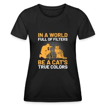 Chat Photographes Chat Amoureux Des Chats Photo - T-shirt sport Femme - noir - Devant - AI Model Female 172 light (172cm)