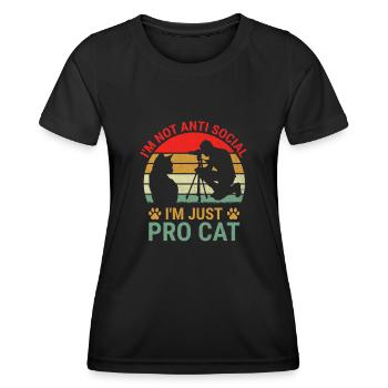 Cat Photographers Cat Lovers Photograpy Cats Photo - Women's Functional T-Shirt - black - Front - AI Model Female 172 light (172cm)