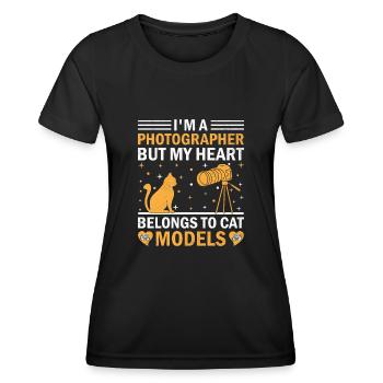 Cat Photographers Cat Lovers Photograpy Cats Photo - Women's Functional T-Shirt - black - Front - AI Model Female 172 light (172cm)
