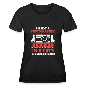 Cat Photographers Cat Lovers Photograpy Cats Photo - Women's Functional T-Shirt - black - Front - AI Model Female 172 light (172cm)