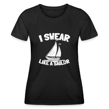 Voilier Marin Voilier Jurer Comme Un Marin - T-shirt sport Femme - noir - Devant - AI Model Female 172 light (172cm)